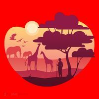 African Landscape Santa Hat thumb 1