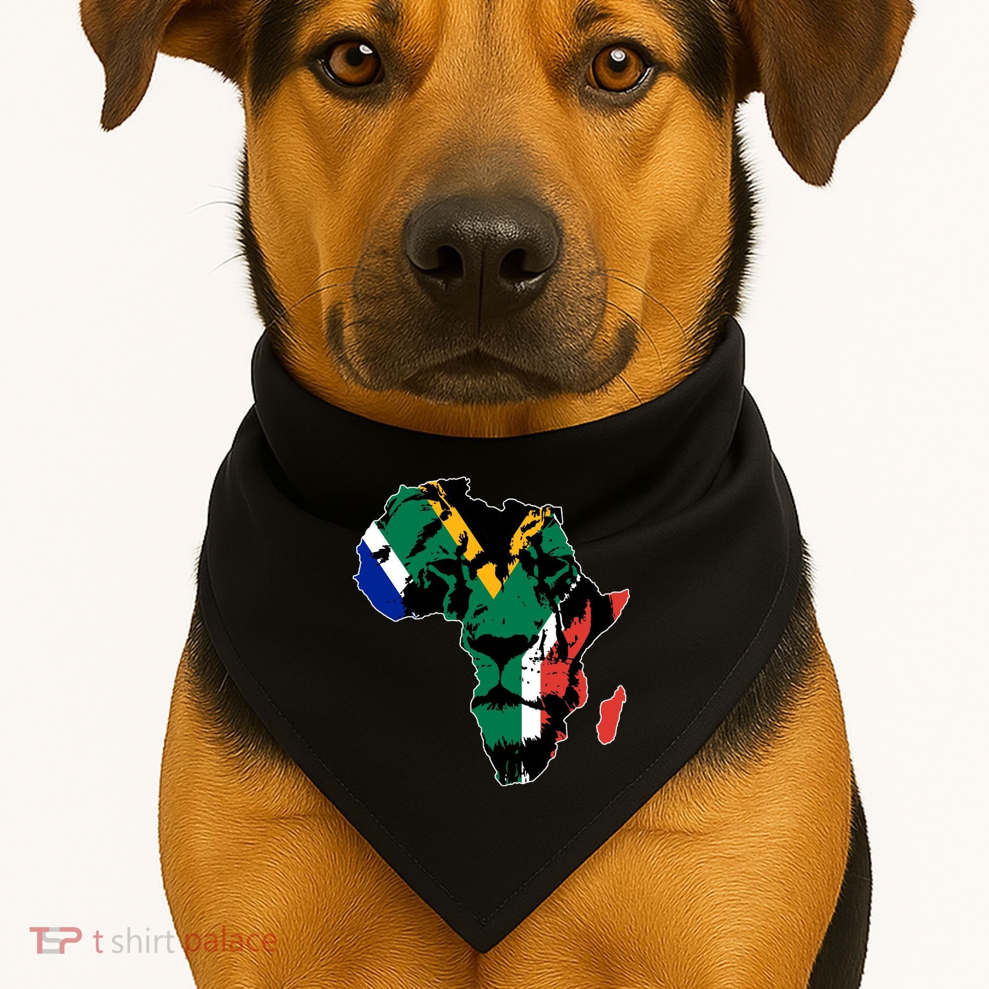 African Lion Flag USA-Made Doggie Bandana