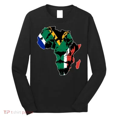 African Lion Flag Long Sleeve Shirt