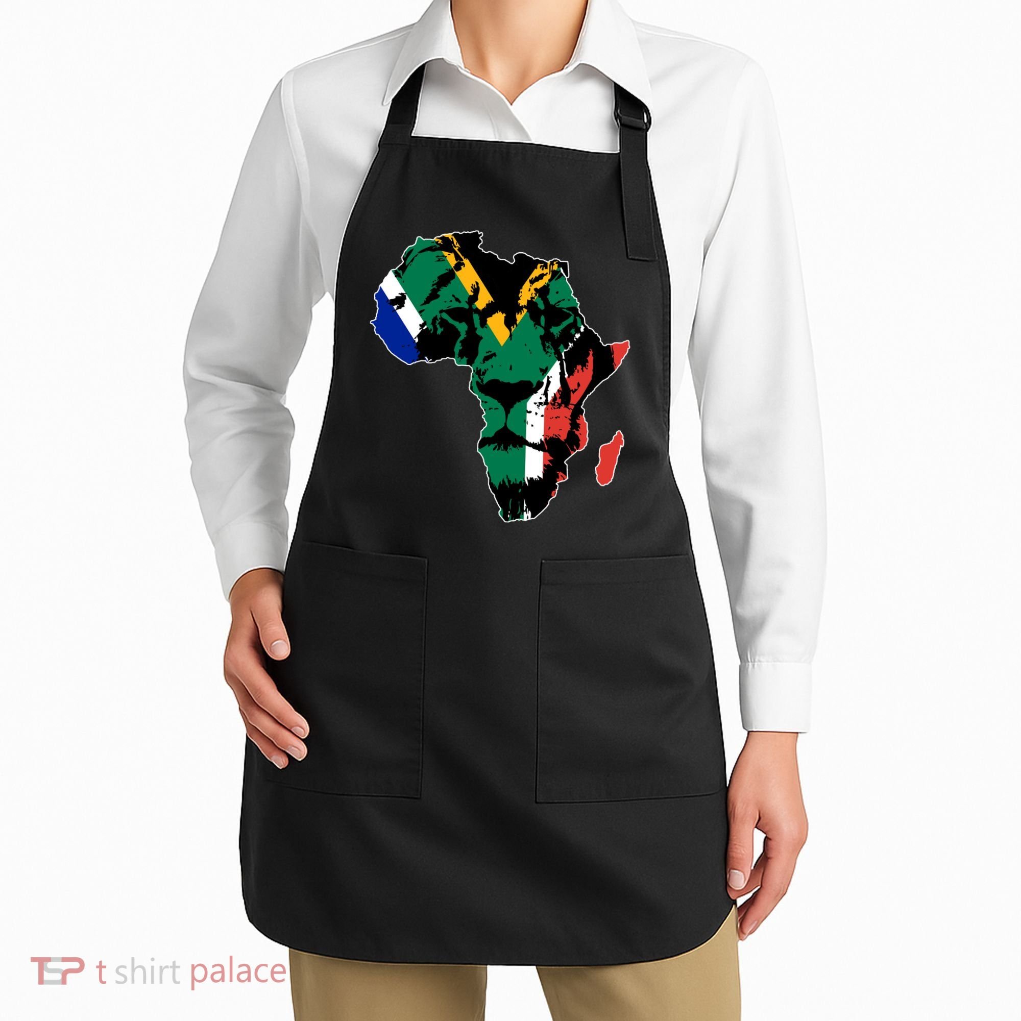African Lion Flag Apron