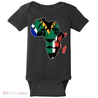 African Lion Flag Baby Bodysuit