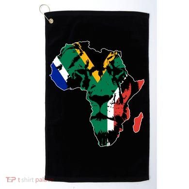 African Lion Flag Golf Towel