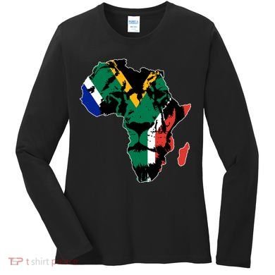African Lion Flag Women's Long Sleeve Shirt