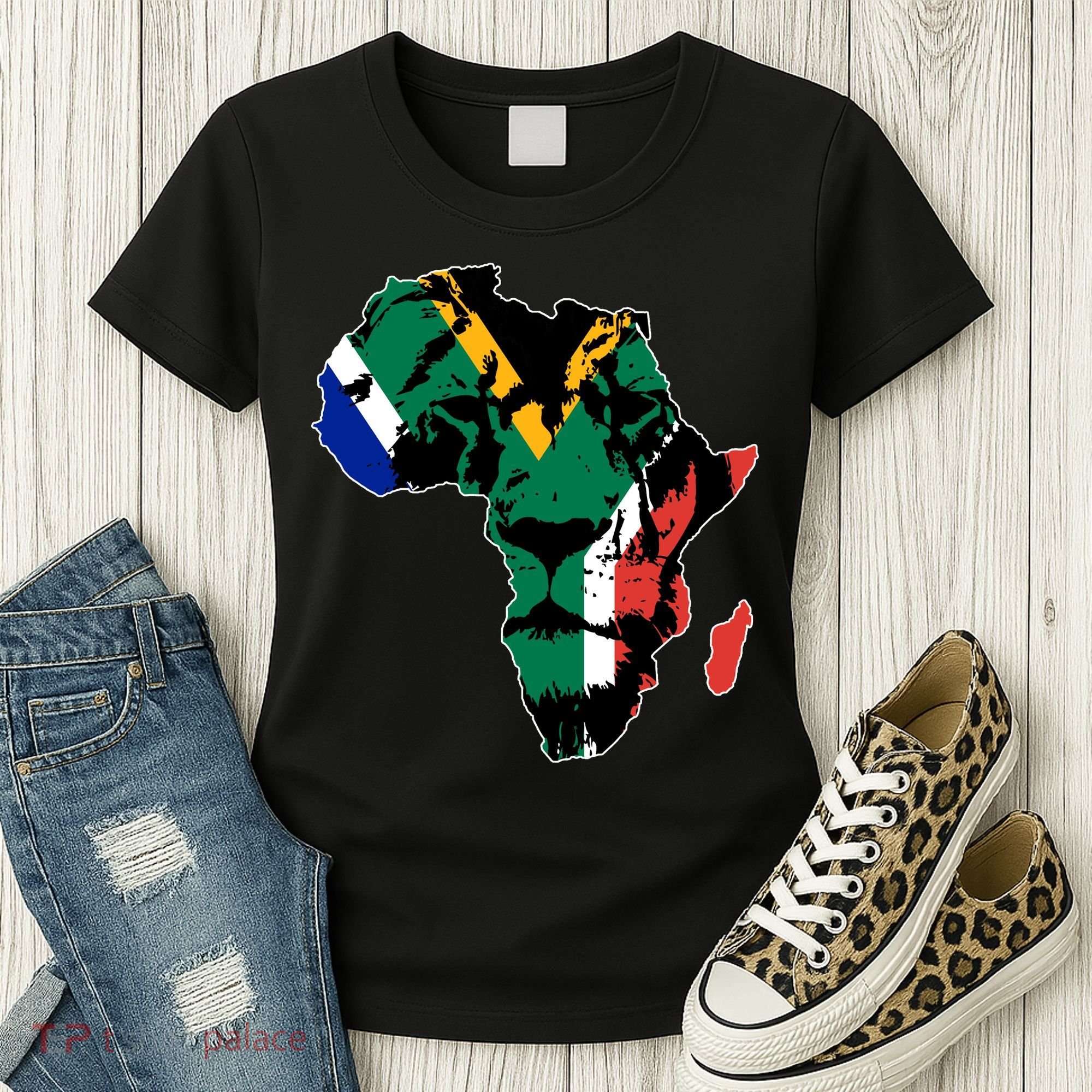 African Lion Flag Women's T-Shirt