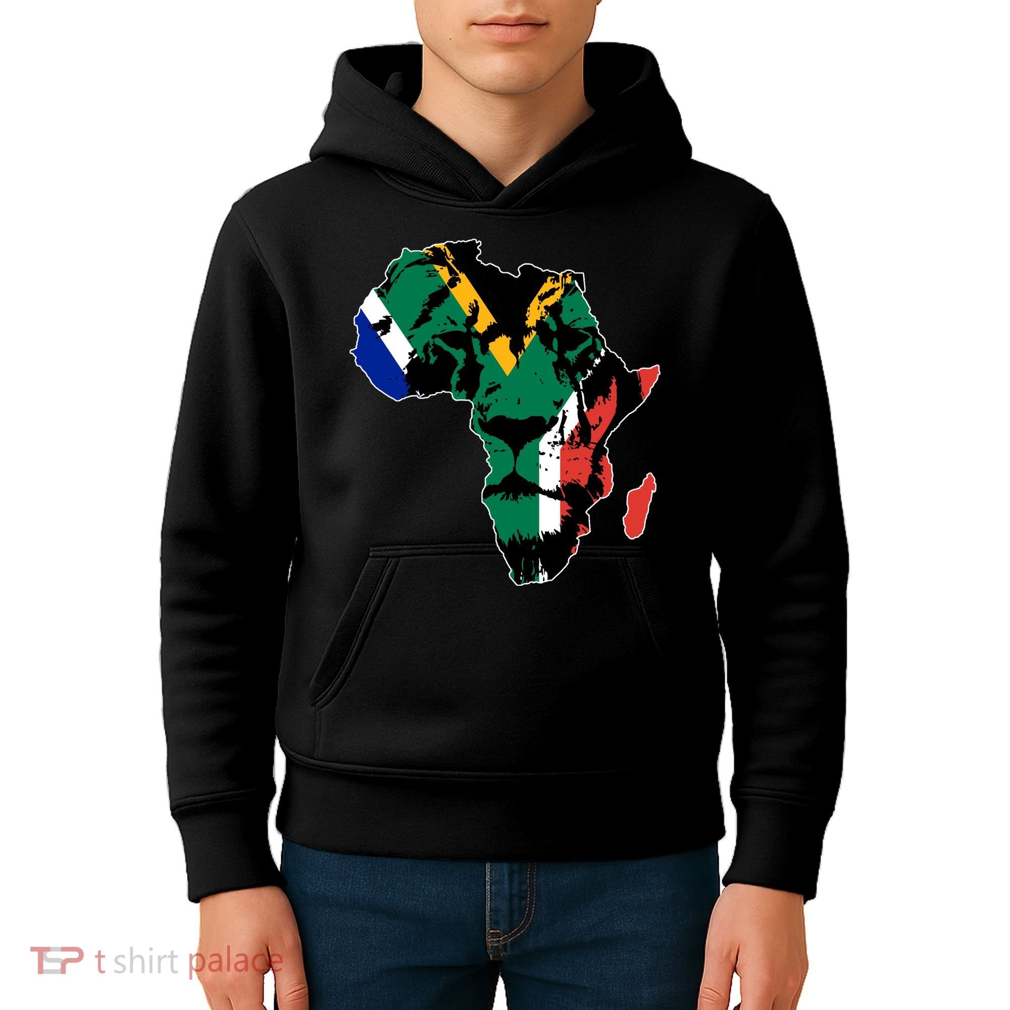 African Lion Flag Kids Hoodie