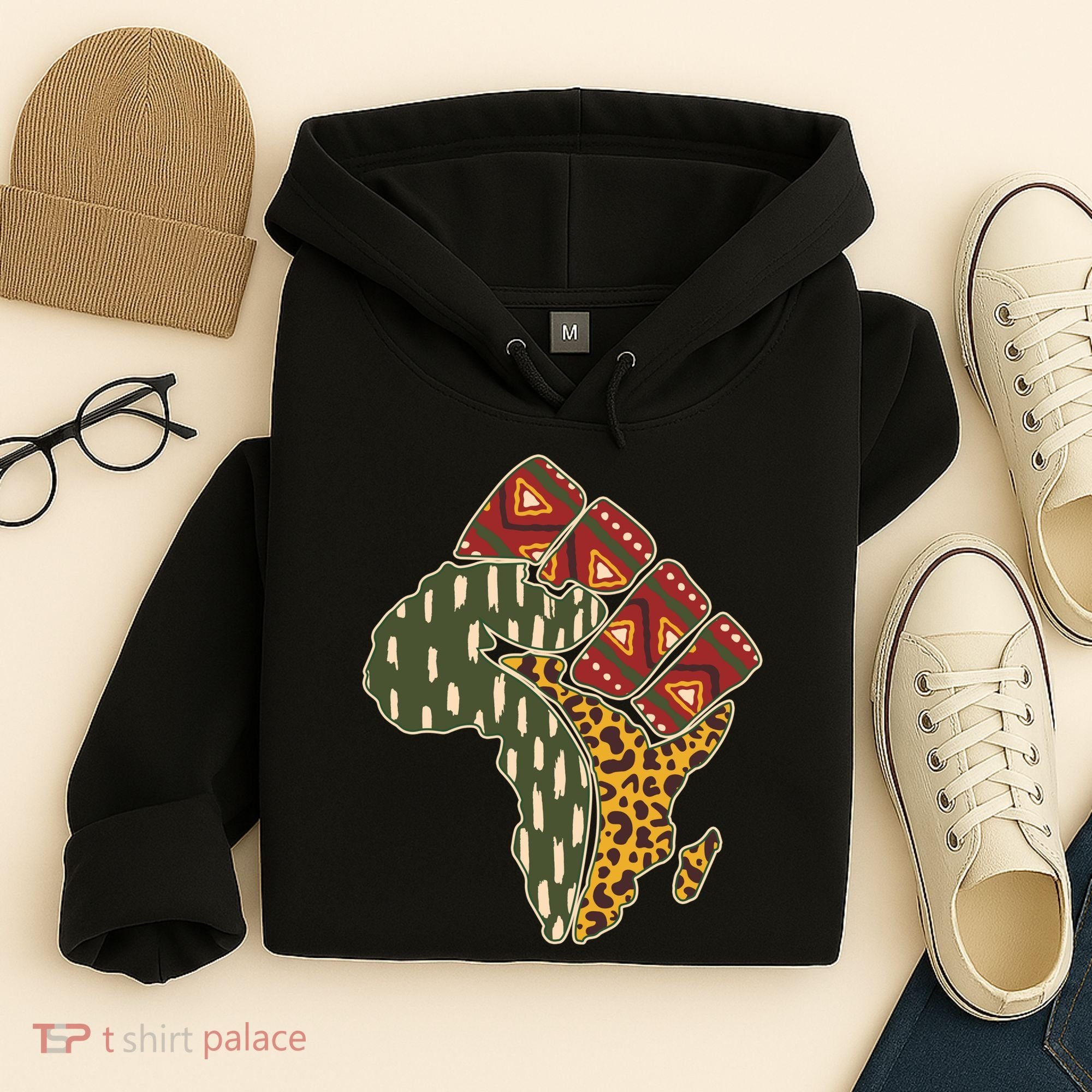 African Patterns Protest Fist Hoodie