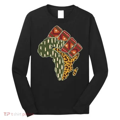 African Patterns Protest Fist Long Sleeve Shirt