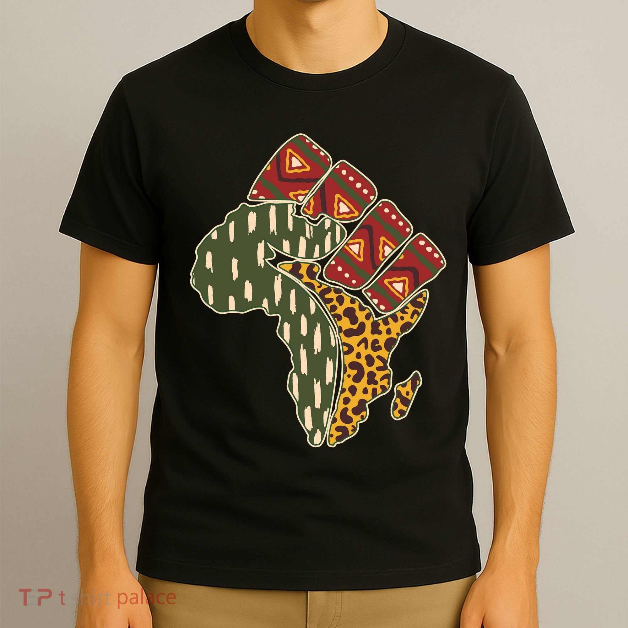 African Patterns Protest Fist T-Shirt
