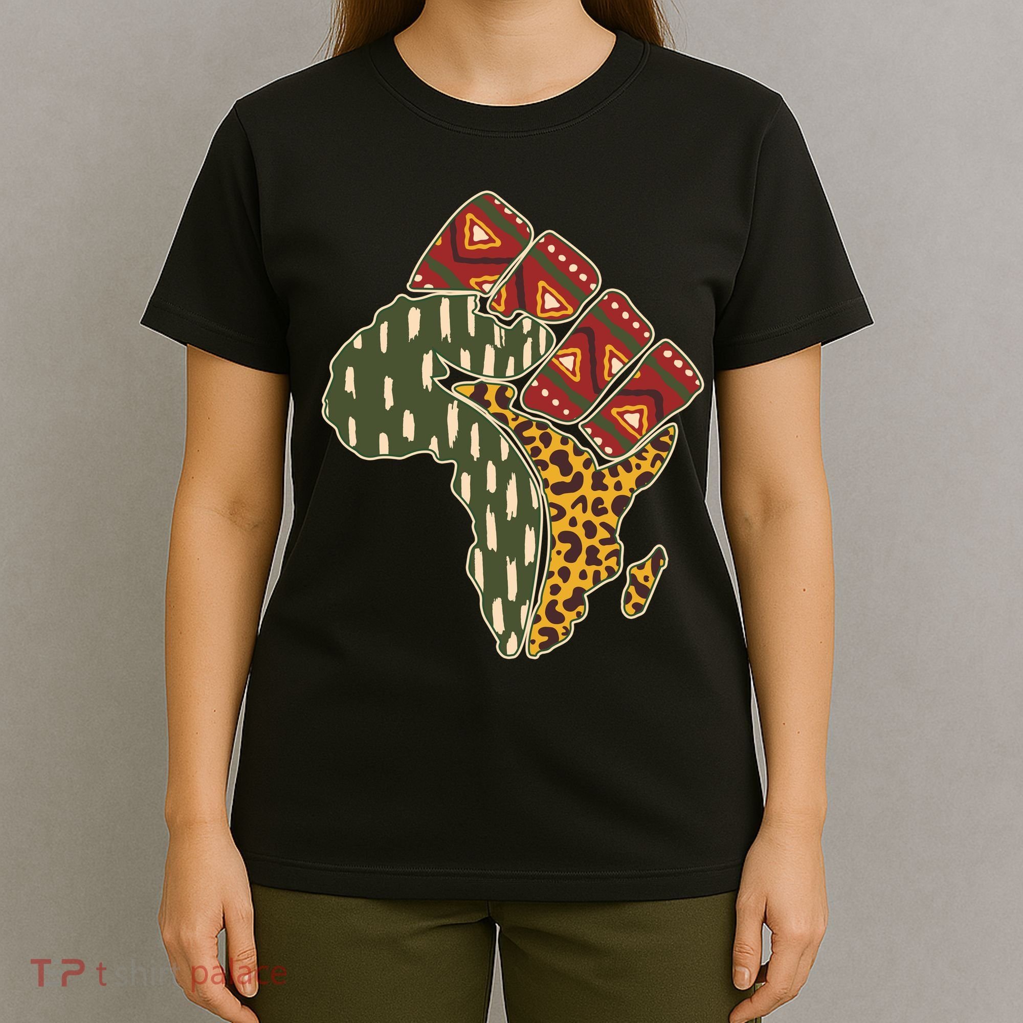 African Patterns Protest Fist T-Shirt