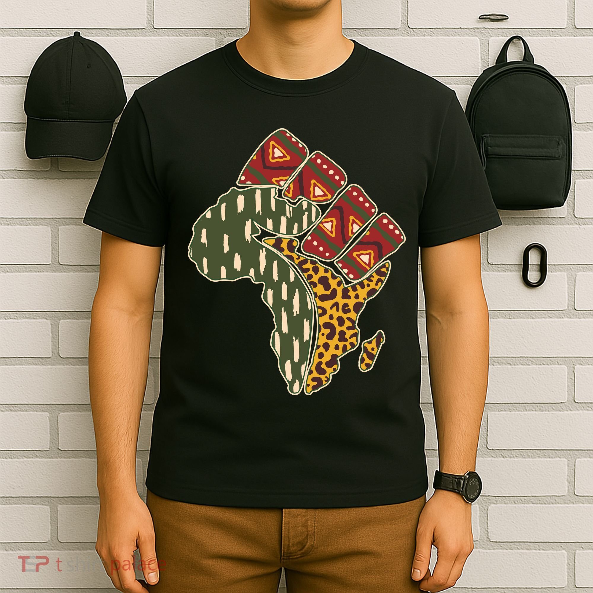 African Patterns Protest Fist T-Shirt