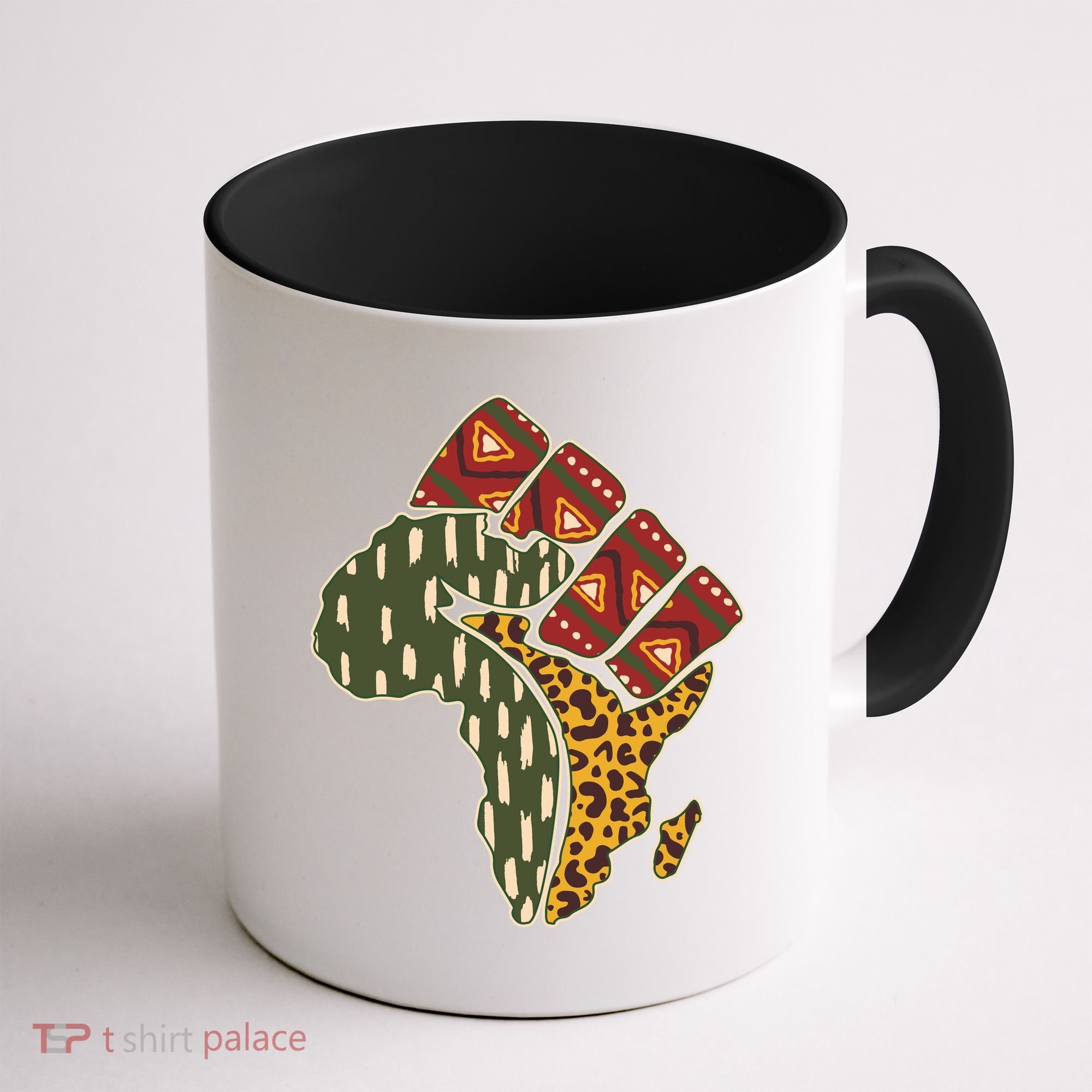 African Patterns Protest Fist Coffee Mug