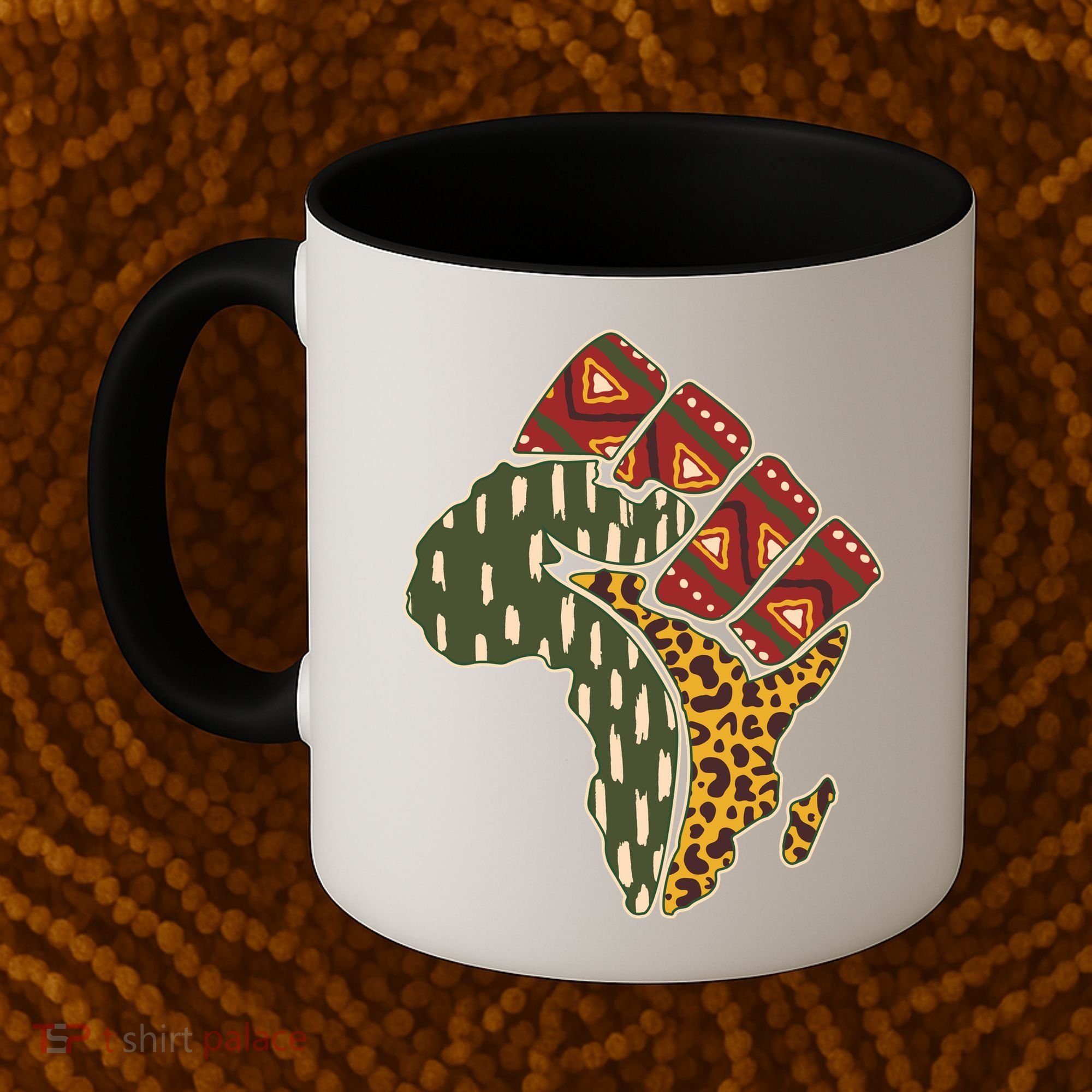 African Patterns Protest Fist Coffee Mug