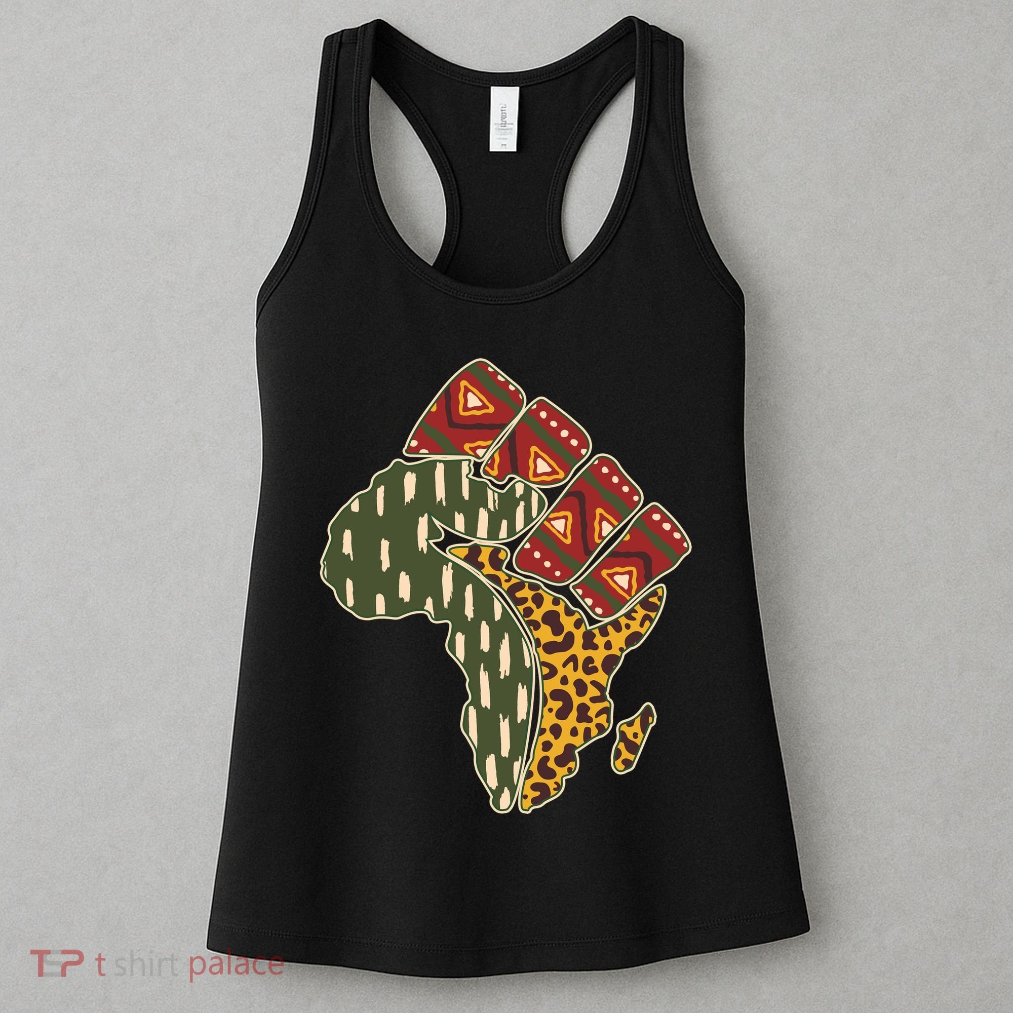African Patterns Protest Fist Women's Tank Top