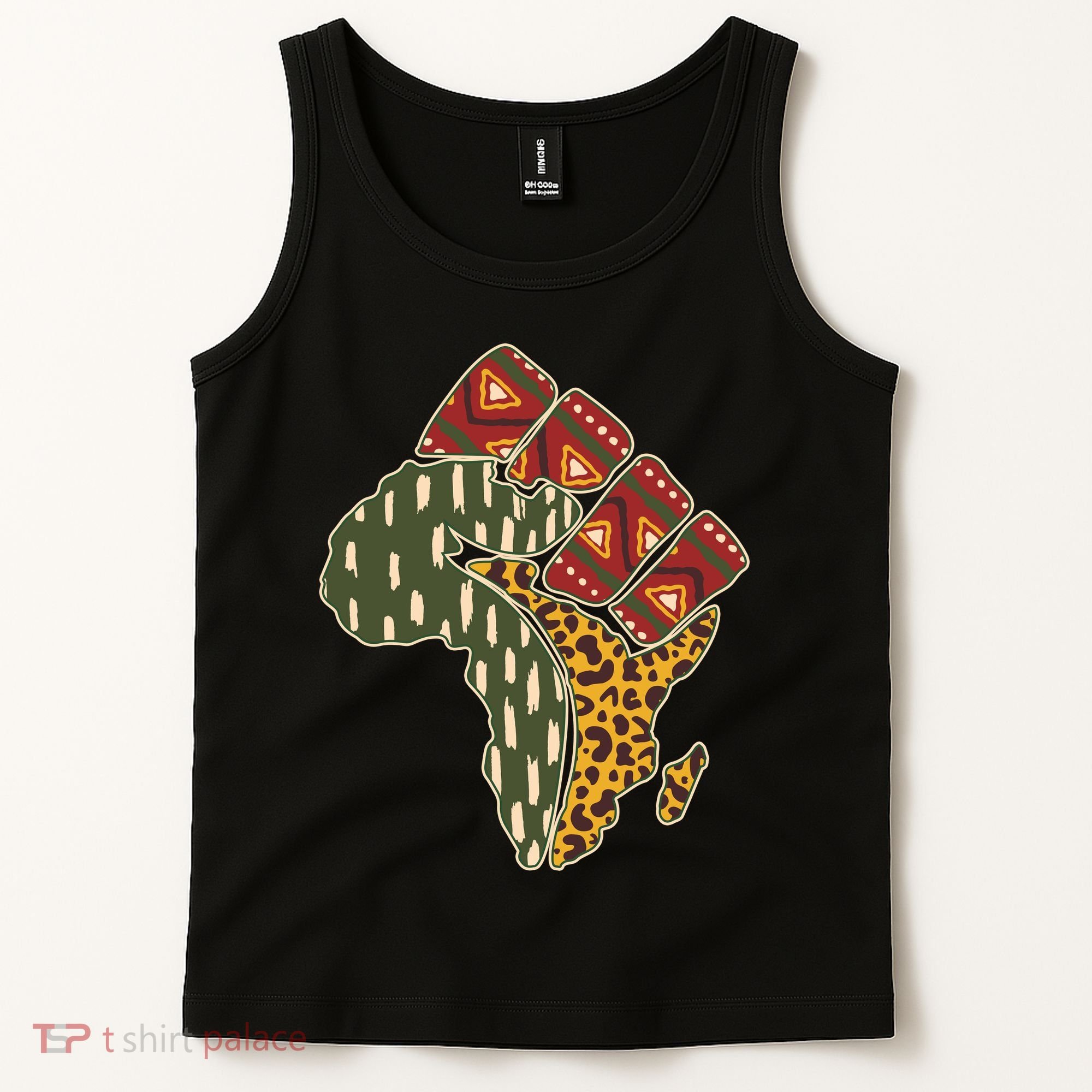 African Patterns Protest Fist Tank Top