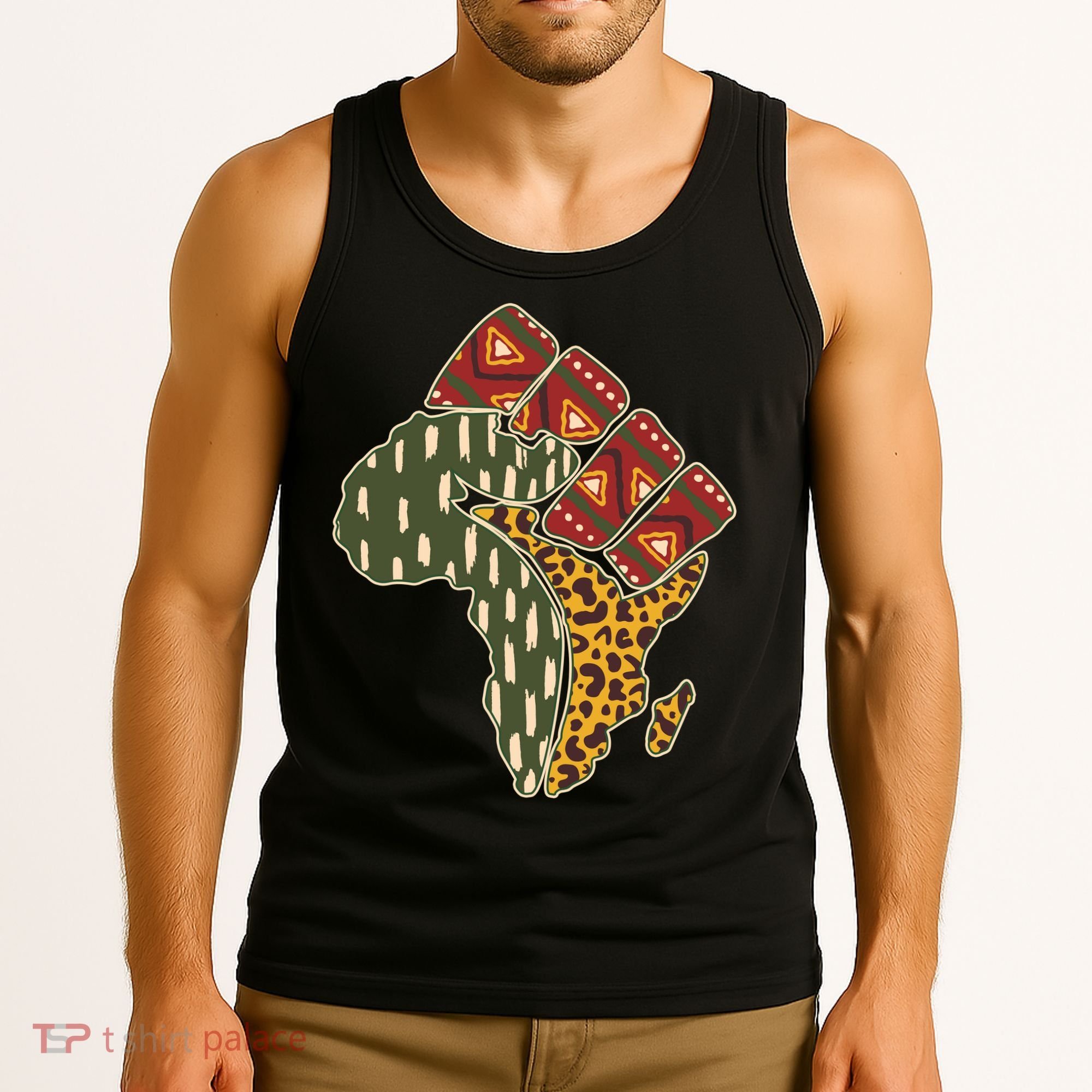 African Patterns Protest Fist Tank Top
