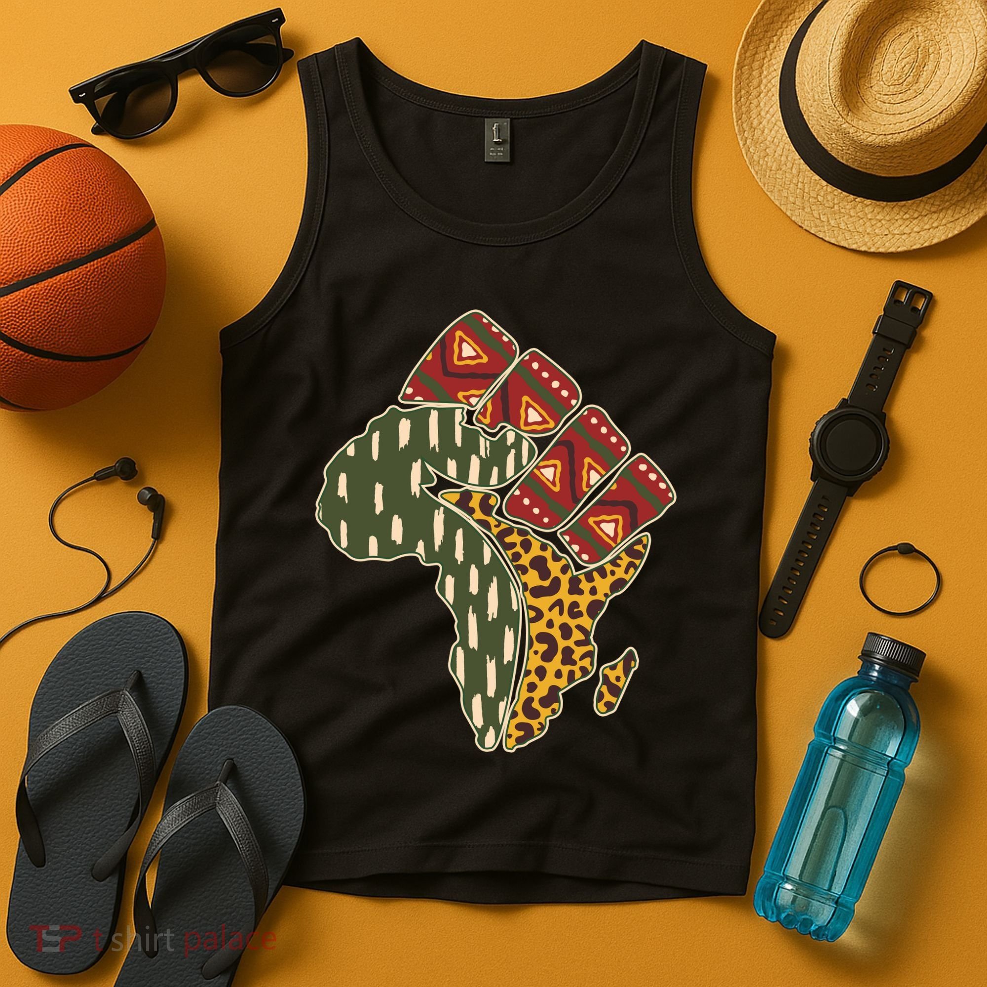 African Patterns Protest Fist Tank Top