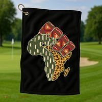 African Patterns Protest Fist Golf Towel thumb 1