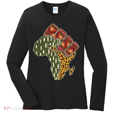 African Patterns Protest Fist Women's Long Sleeve Shirt