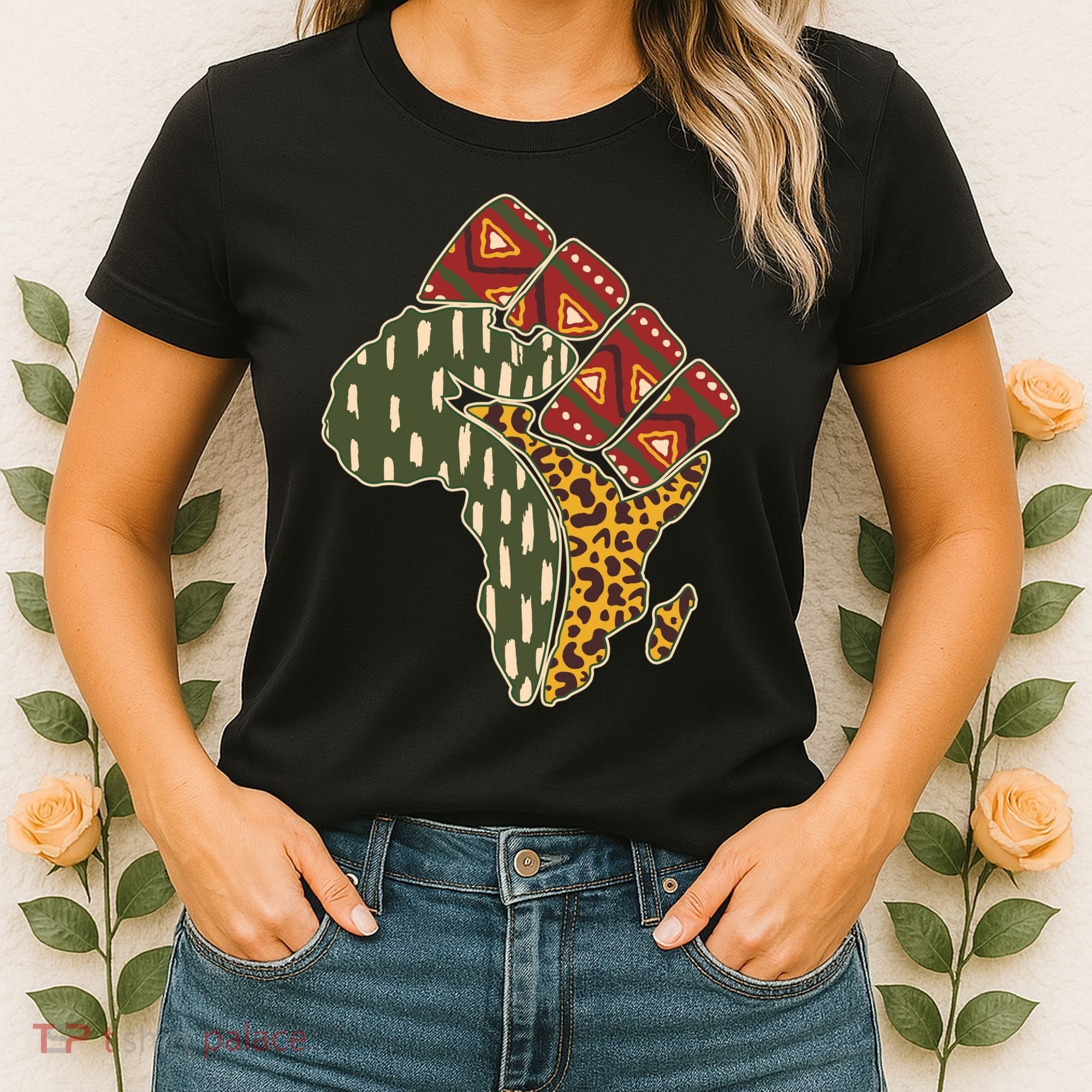 African Patterns Protest Fist Women's T-Shirt