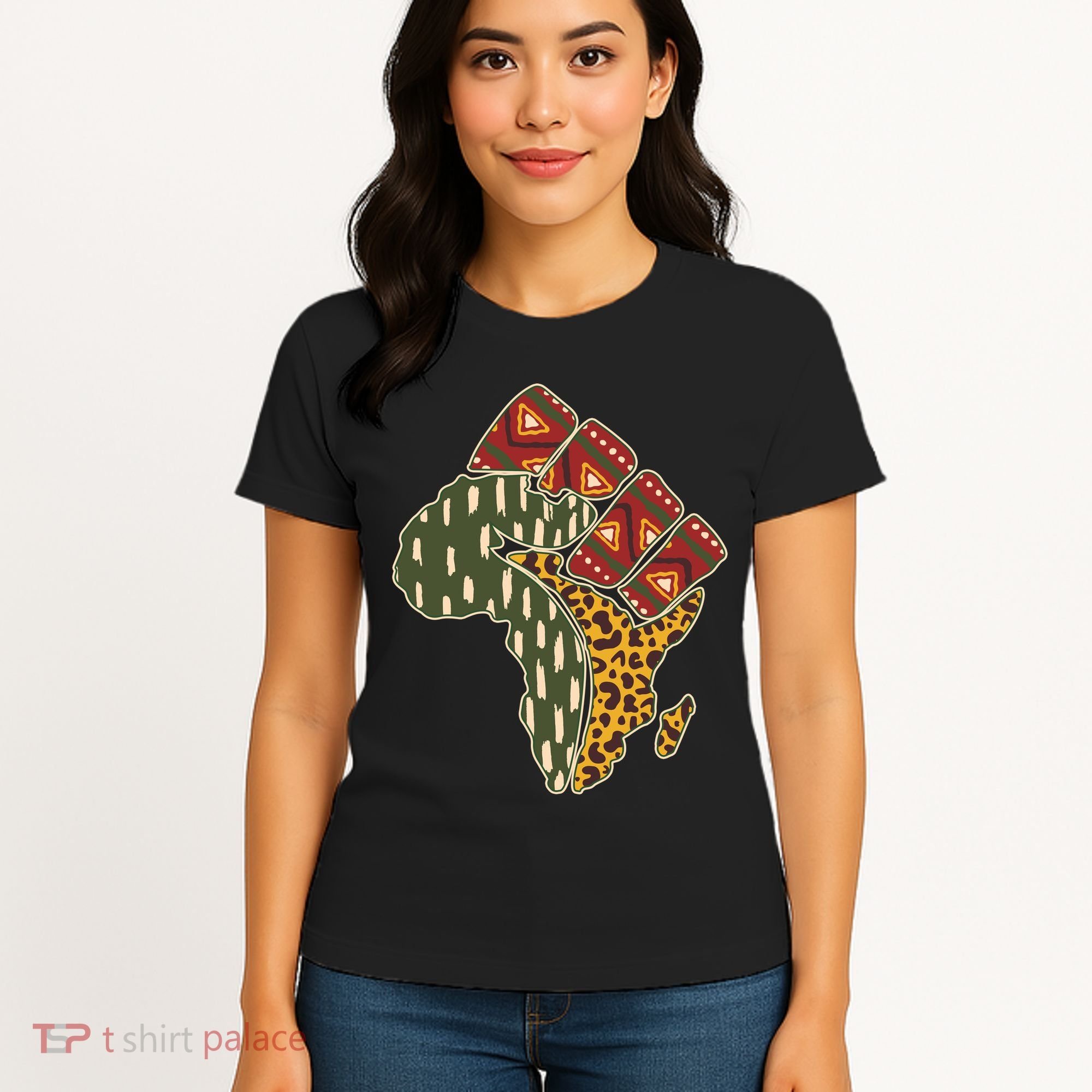 African Patterns Protest Fist Women's T-Shirt