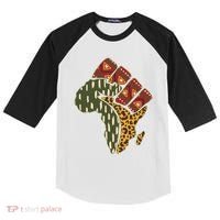 African Patterns Protest Fist Kids Colorblock Raglan Jersey thumb 0