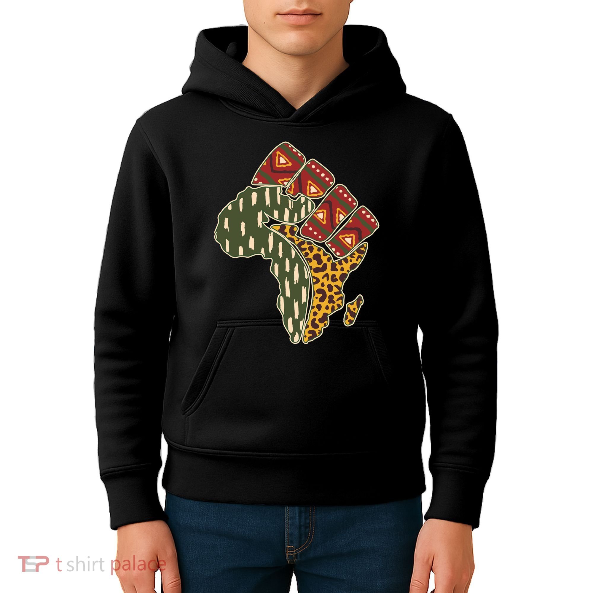 African Patterns Protest Fist Kids Hoodie