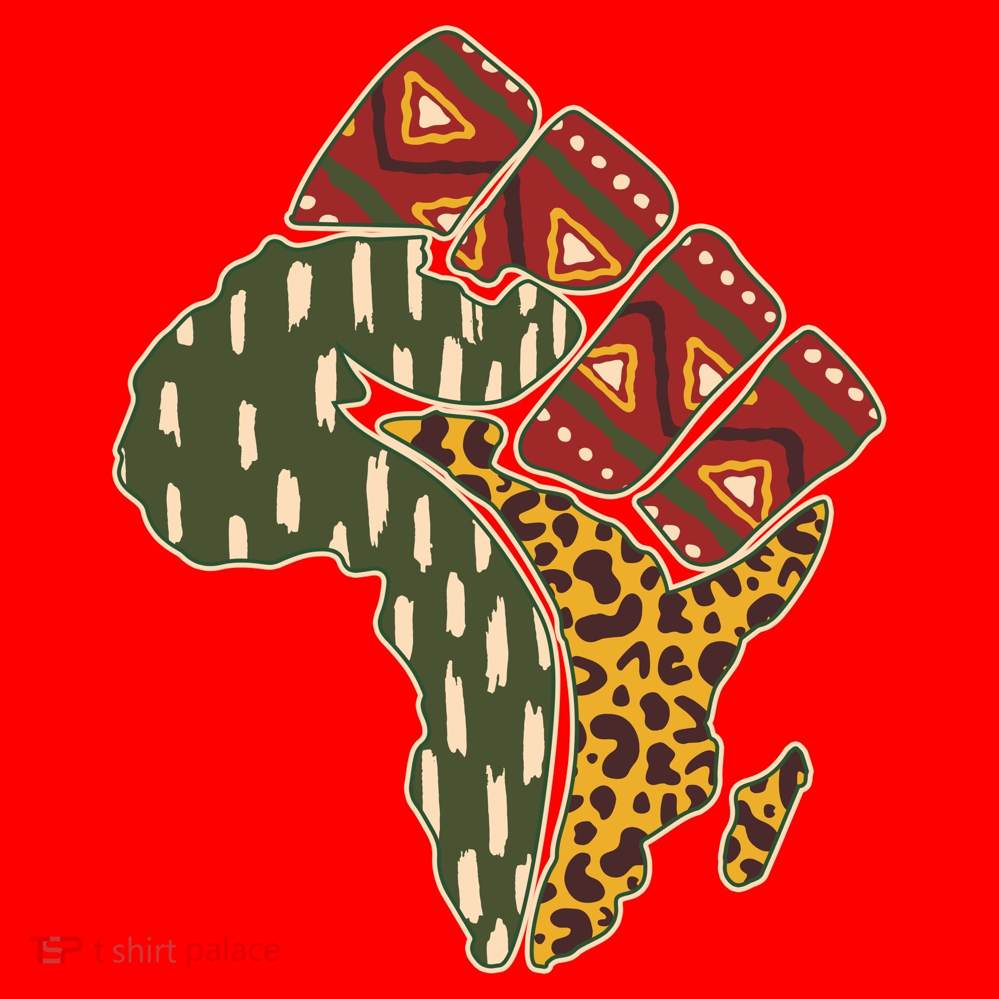 African Patterns Protest Fist Santa Hat