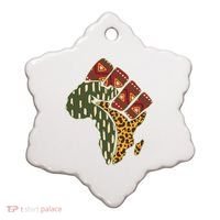 African Patterns Protest Fist Ceramic Ornament thumb 0