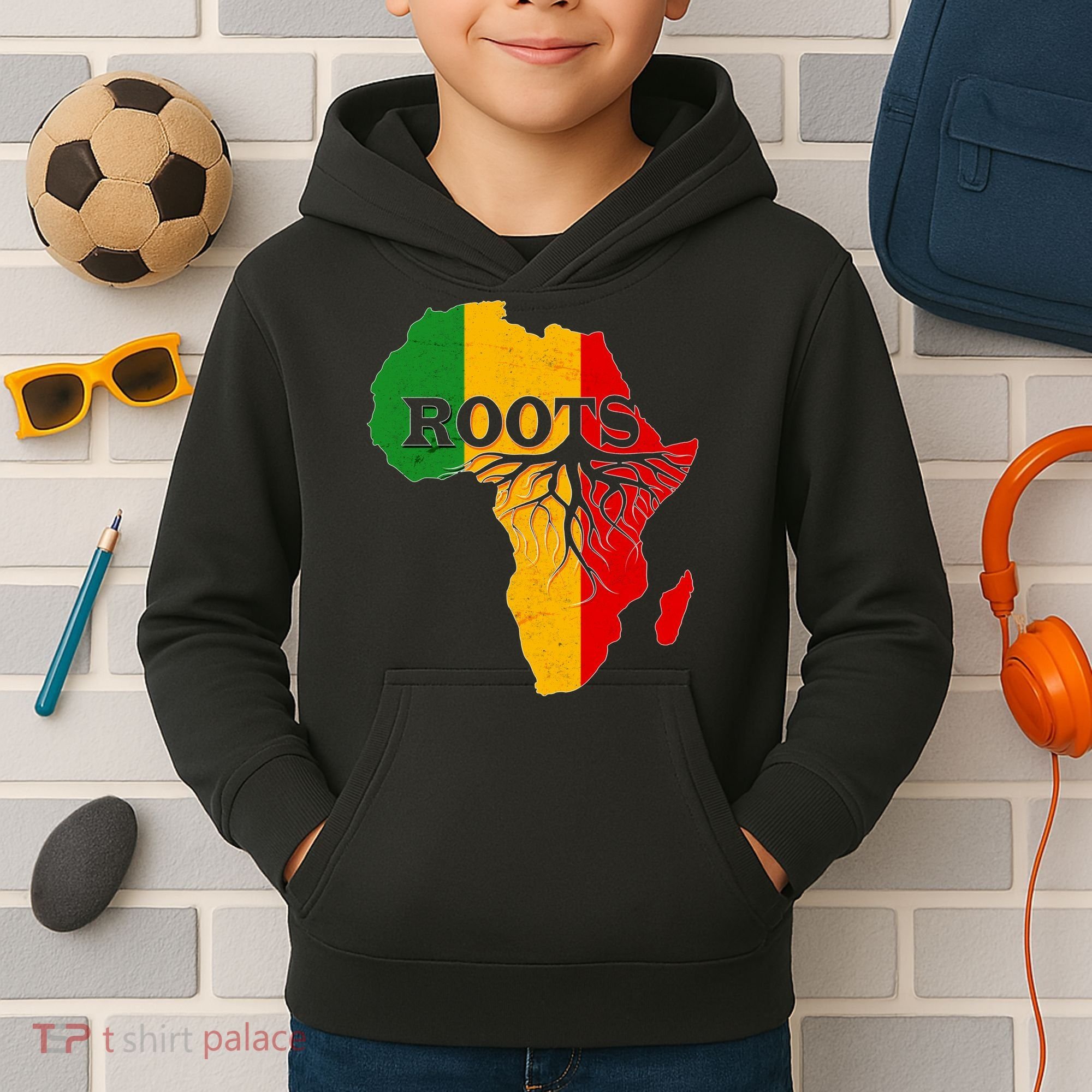African Roots Black History Month Kids Hoodie