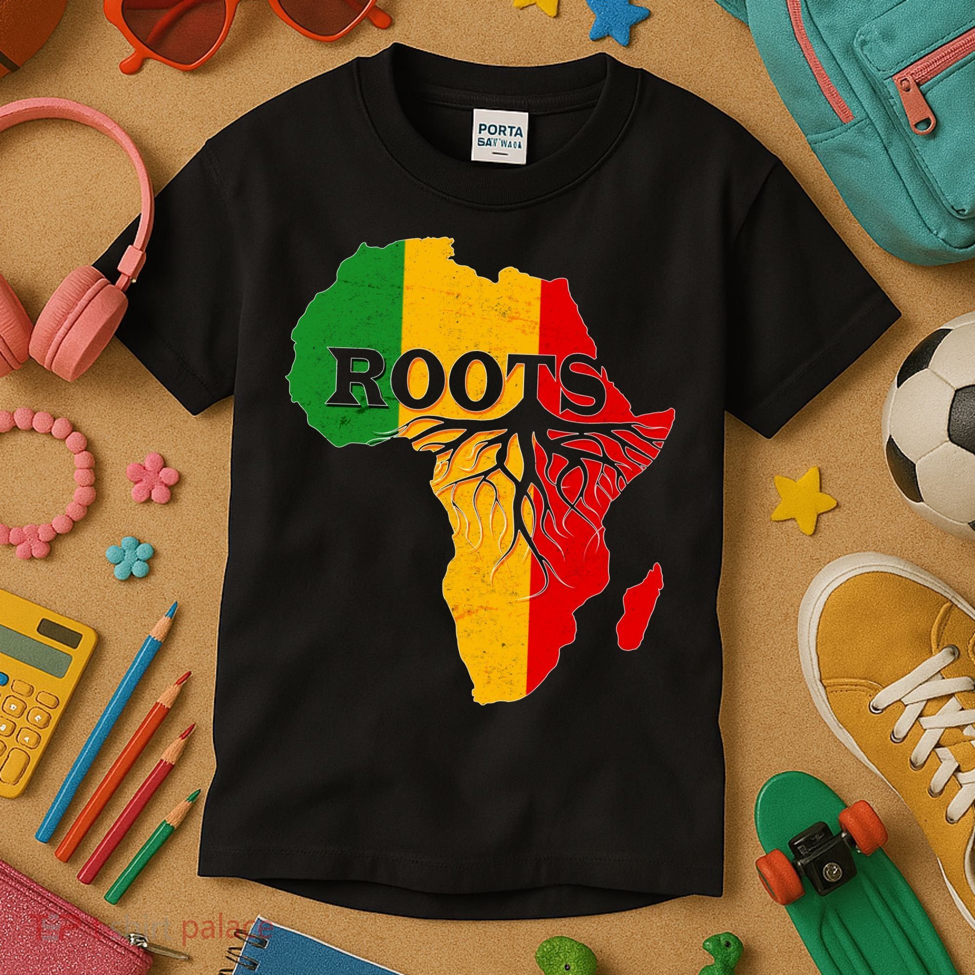 African Roots Black History Month Kids T-Shirt