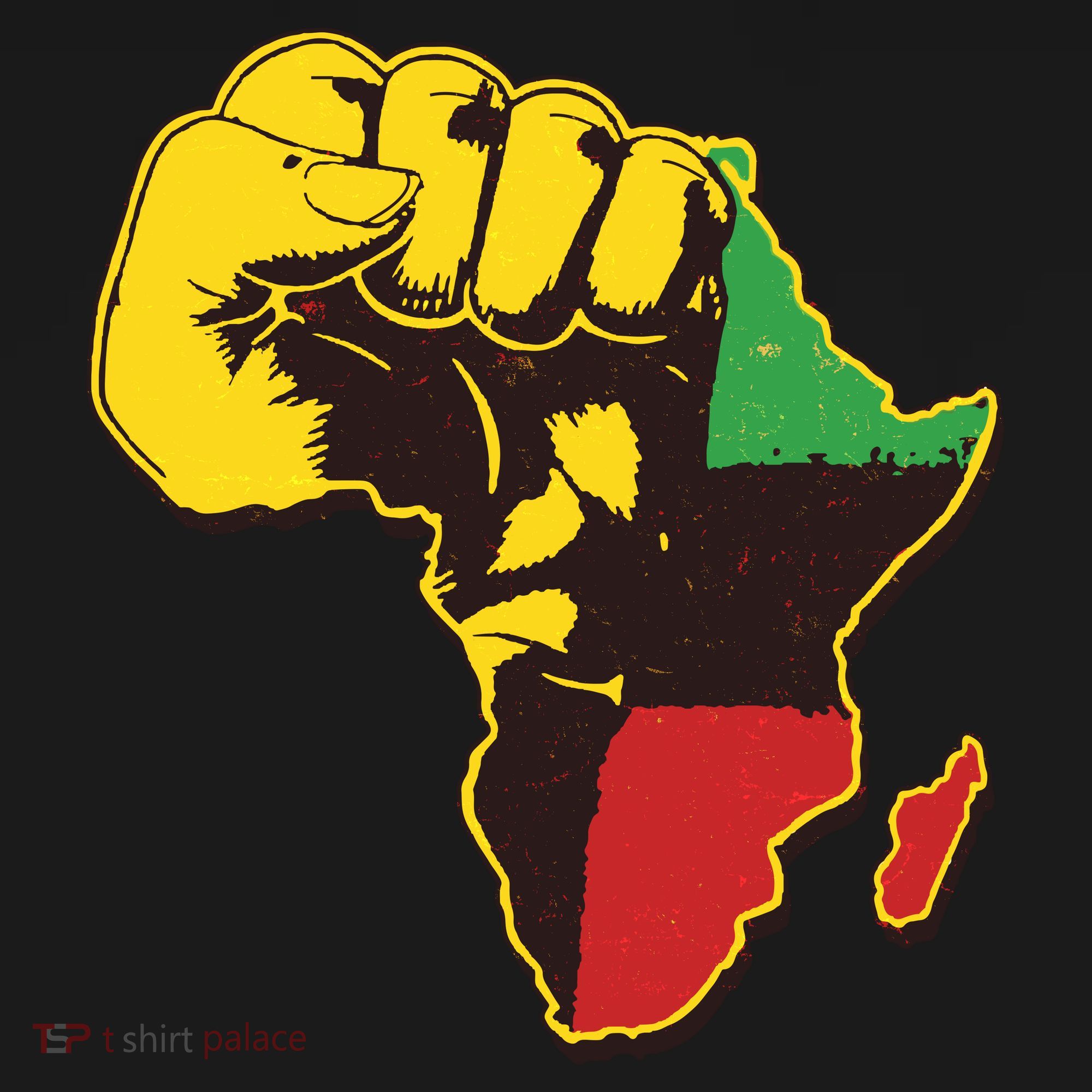 African Traditional Colors Protest Fist T-Shirt