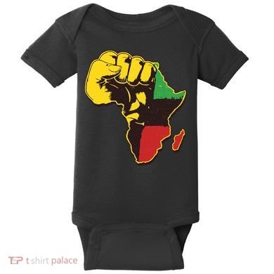 African Traditional Colors Protest Fist Baby Bodysuit