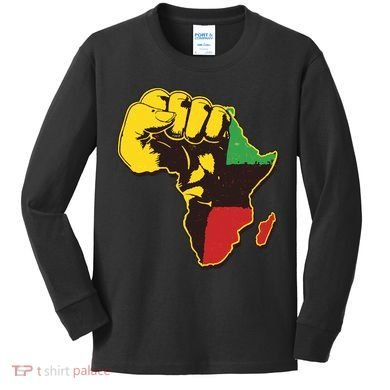 African Traditional Colors Protest Fist Kids Long Sleeve Shirt