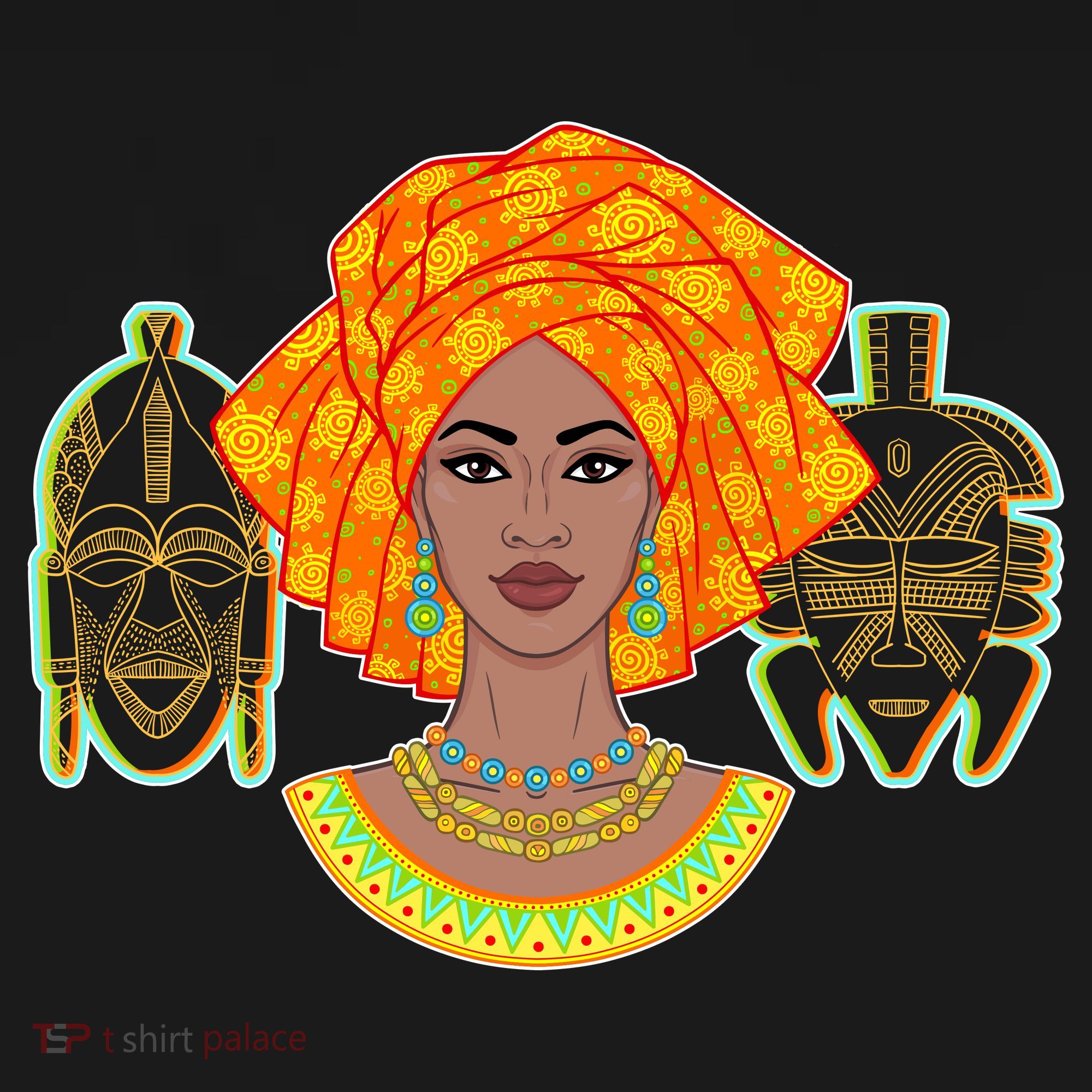 African Woman With Tribal Masks Doggie Tank
