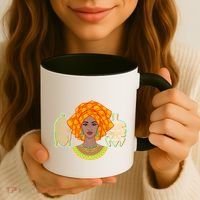 African Woman With Tribal Masks Coffee Mug thumb 3