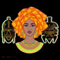 African Woman With Tribal Masks Coffee Mug thumb 5