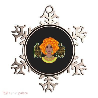 African Woman With Tribal Masks Ornament