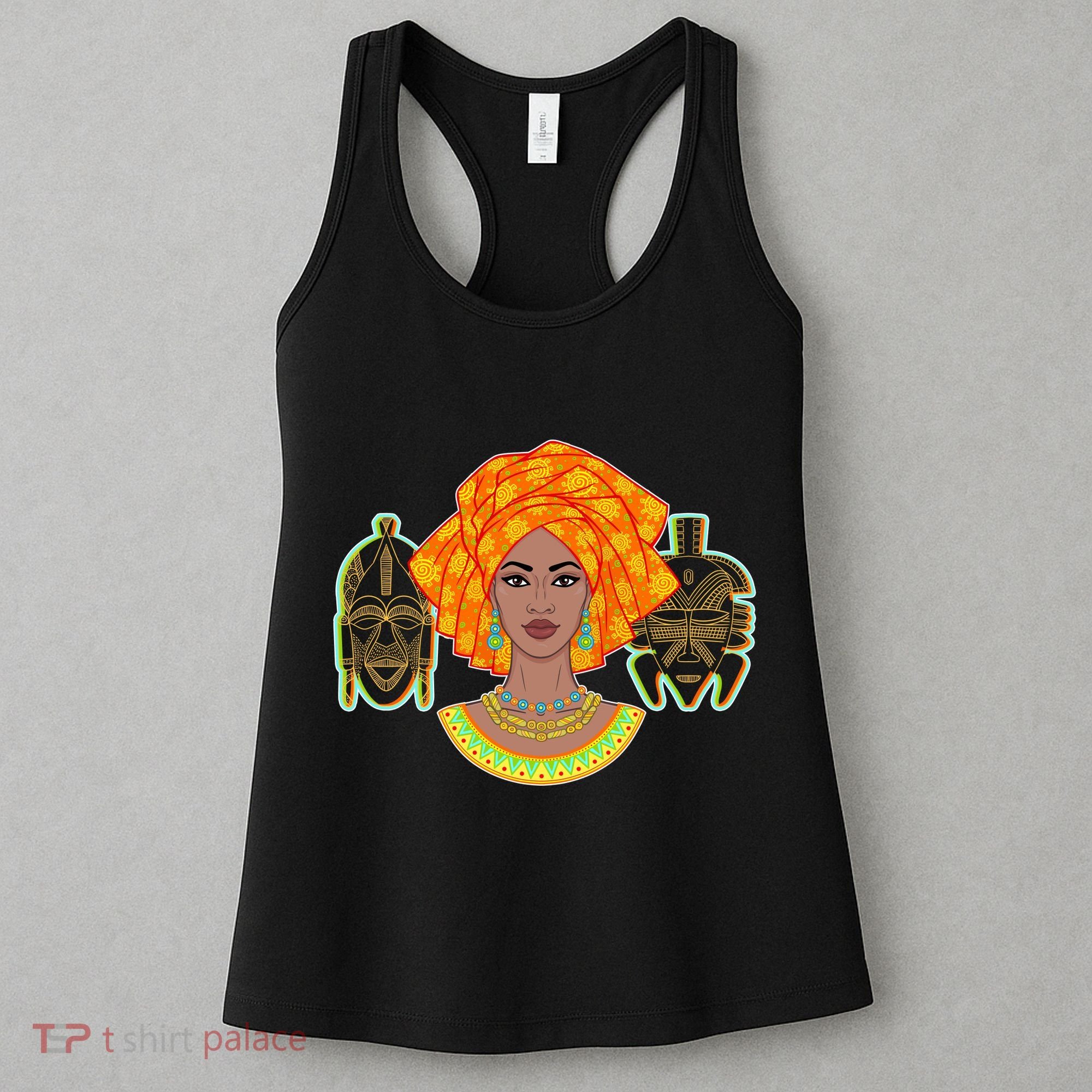 African Woman With Tribal Masks Women's Tank Top
