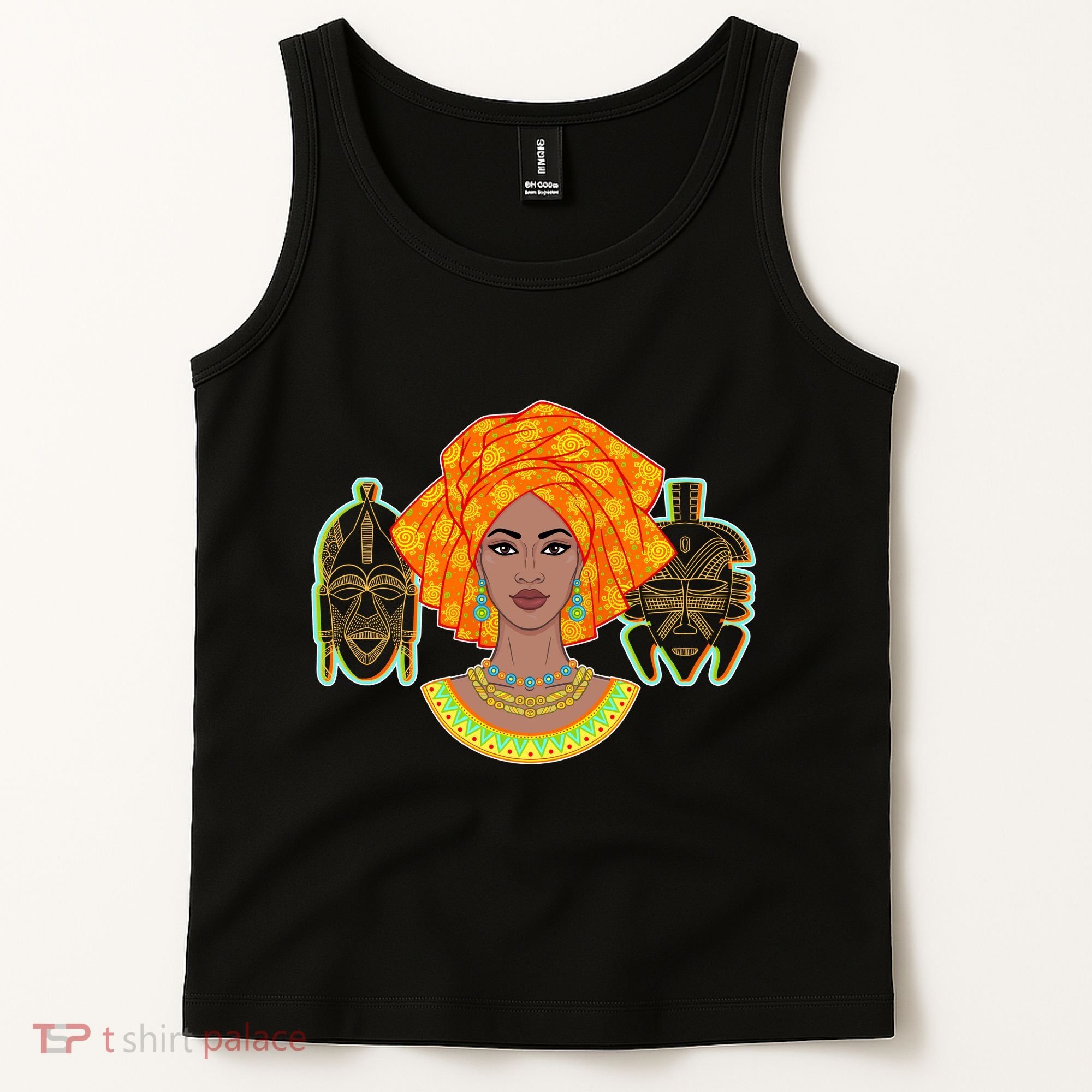 African Woman With Tribal Masks Tank Top