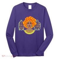 African Woman With Tribal Masks Long Sleeve Shirt thumb 0