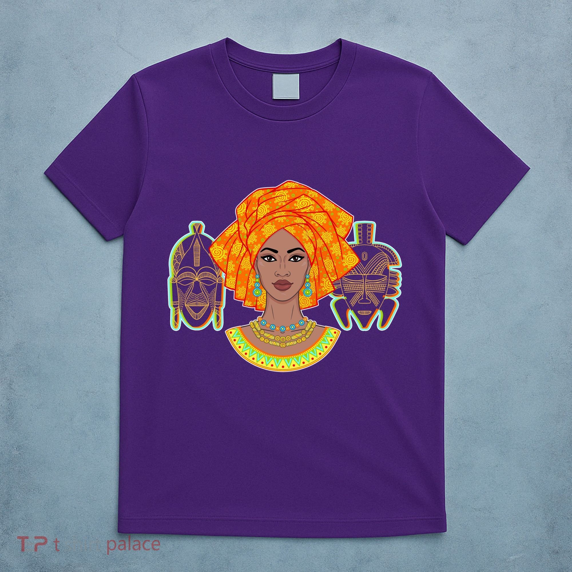 African Woman With Tribal Masks T-Shirt
