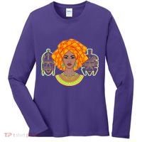 African Woman With Tribal Masks Women's Long Sleeve Shirt thumb 0