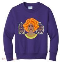 African Woman With Tribal Masks Kids Sweatshirt thumb 0