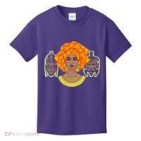 African Woman With Tribal Masks Kids T-Shirt thumb 0