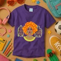 African Woman With Tribal Masks Kids T-Shirt thumb 3