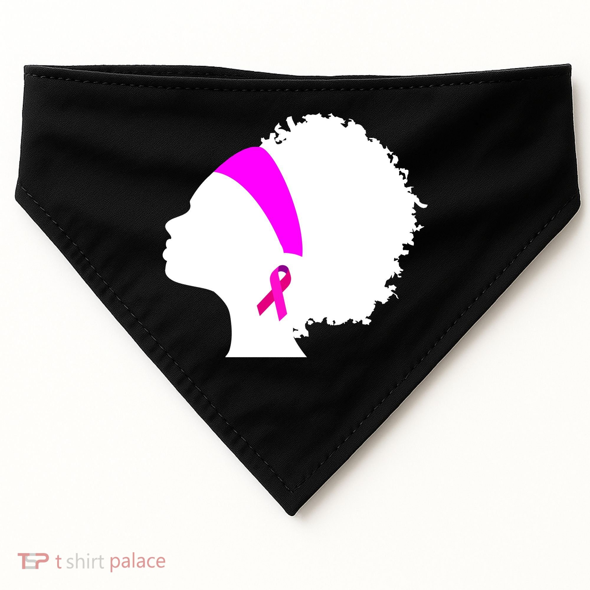 Afro Breast Cancer Awareness USA-Made Doggie Bandana