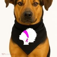 Afro Breast Cancer Awareness USA-Made Doggie Bandana thumb 1