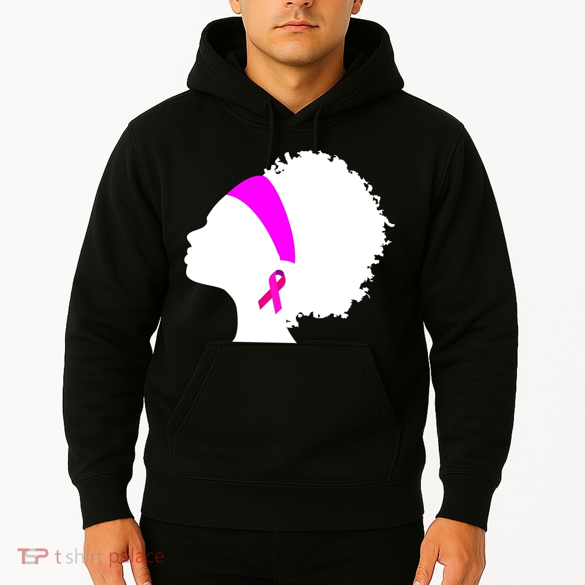 Afro Breast Cancer Awareness Hoodie