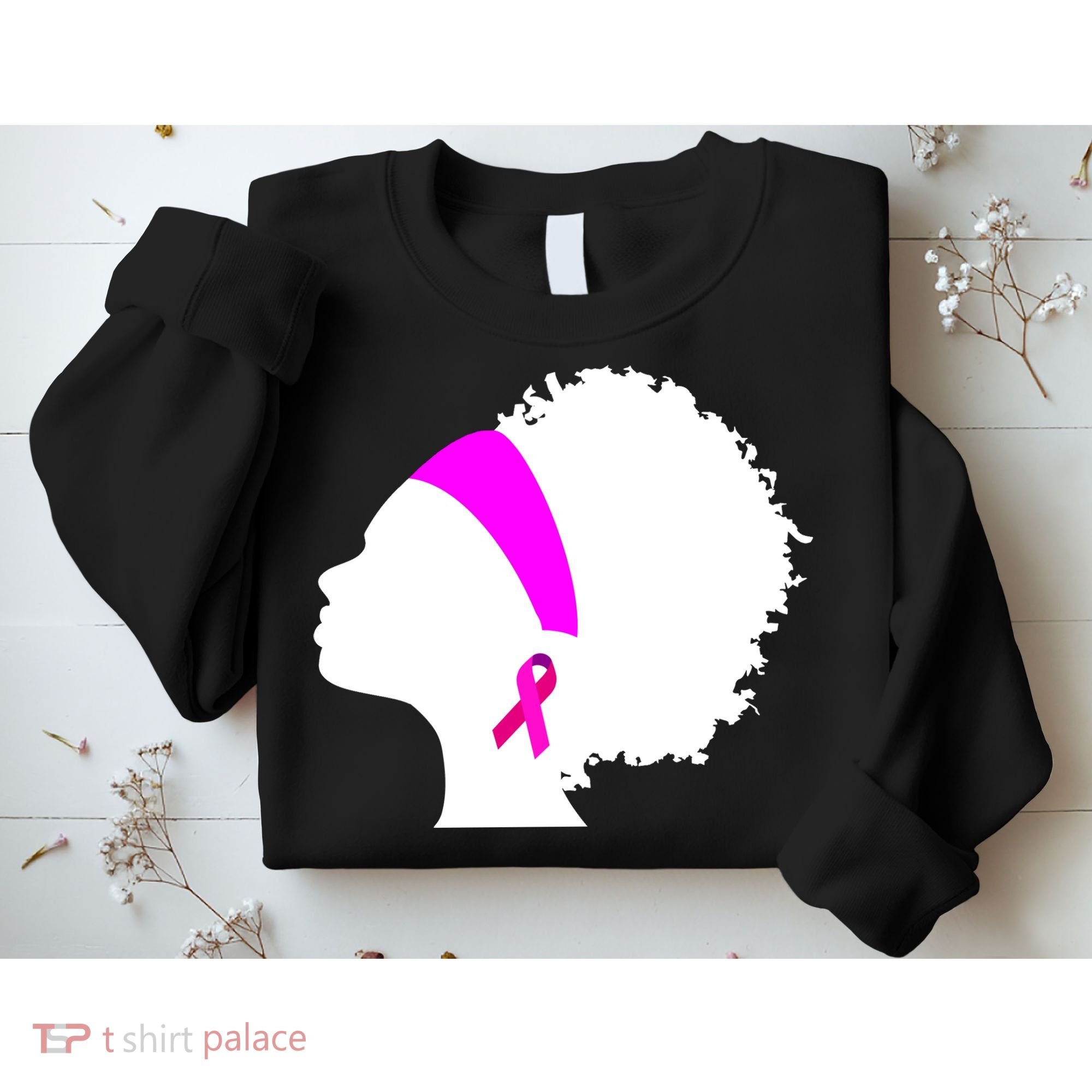 Afro Breast Cancer Awareness Sweatshirt