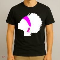 Afro Breast Cancer Awareness T-Shirt thumb 3